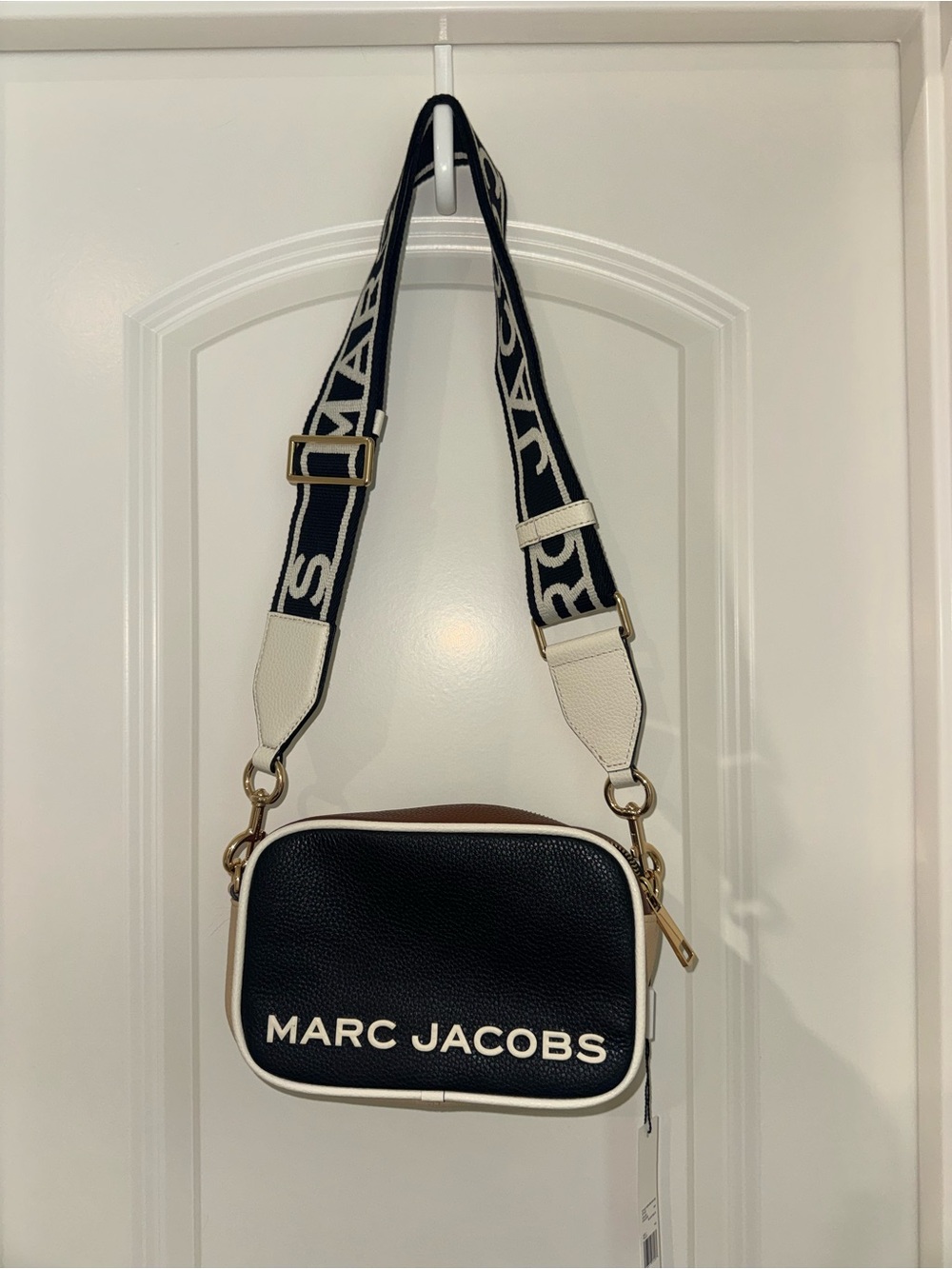Marc Jacobs Black Logo Camera Bag with Wide Strap